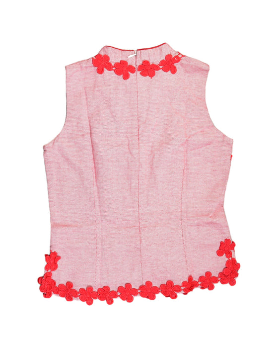 A Red Sleeveless Tops from bloomB in size 11Y for girl. (Back View)