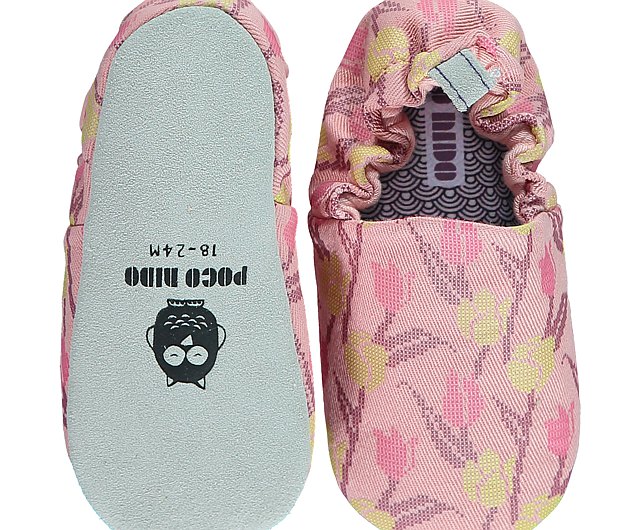 A Pink Slip Ons from Poco Nido in size 12-18M for girl. (Back View)