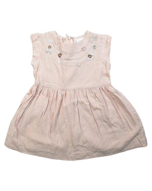 A Pink Sleeveless Dresses from Chateau de Sable in size 18-24M for girl. (Front View)