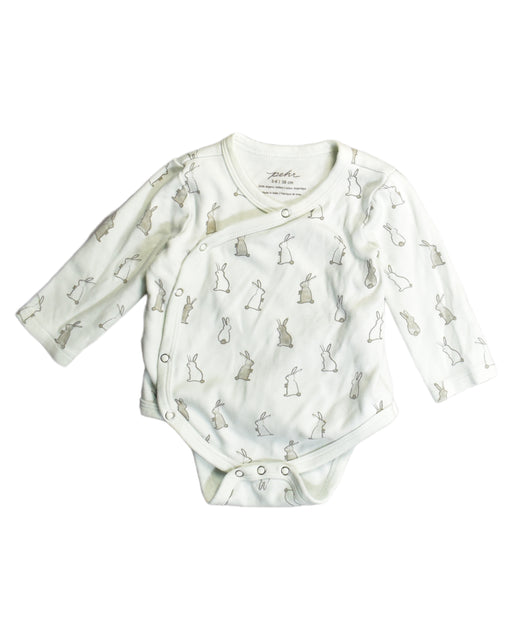 A White Bodysuits from Pehr in size 3-6M for boy. (Front View)