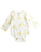A White Bodysuits from Pehr in size 3-6M for boy. (Front View)
