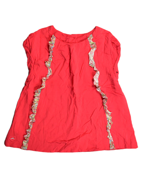 A Red Sleeveless Tops from Chateau de Sable in size 8Y for girl. (Front View)