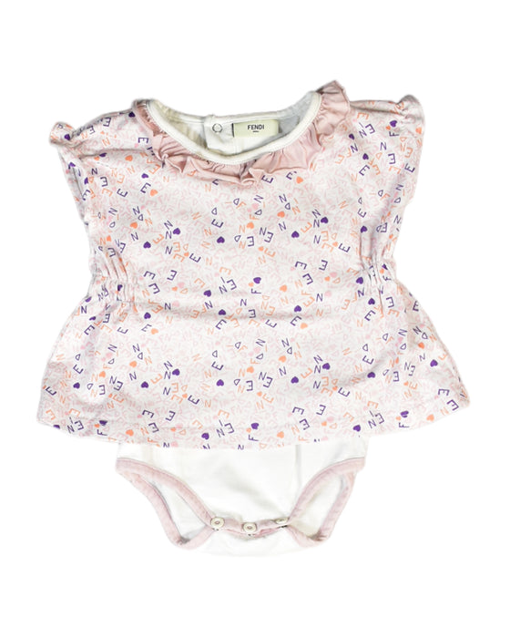 A Pink Bodysuits from Fendi in size 0-3M for girl. (Front View)