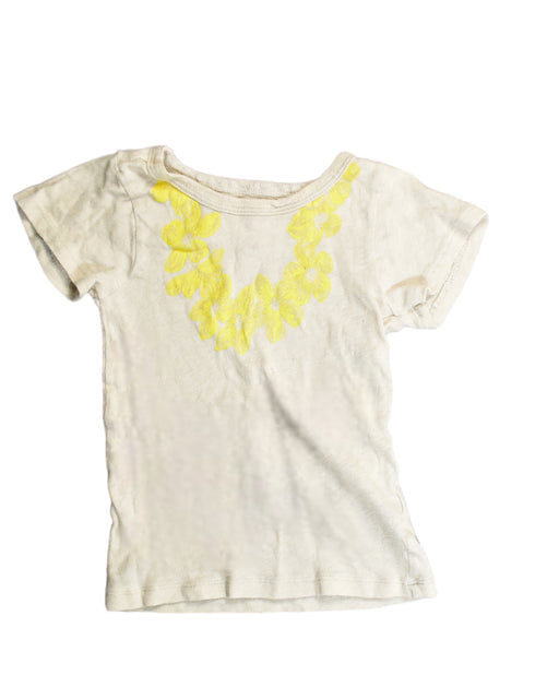 A Beige T Shirts from Crewcuts in size 4T for girl. (Front View)