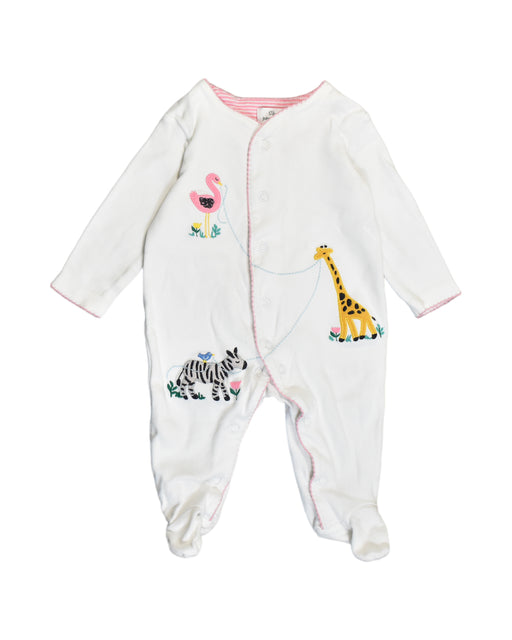 A White Onesies from John Lewis in size 0-3M for girl. (Front View)