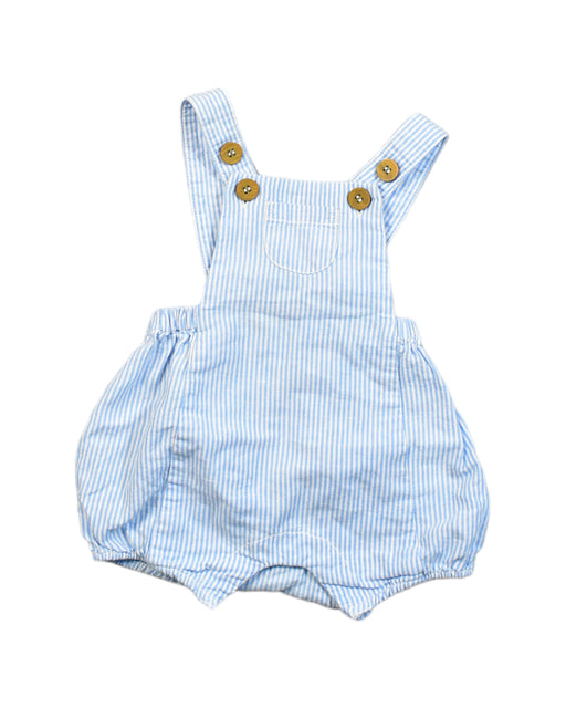 A Blue Overall Shorts from Purebaby in size 0-3M for girl. (Front View)