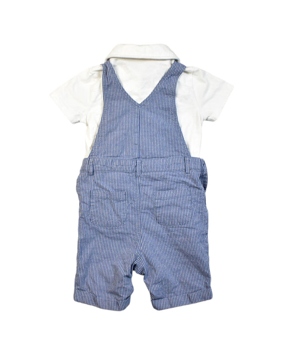 A Blue Overall Shorts from The Little White Company in size 18-24M for boy. (Back View)