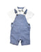 A Blue Overall Shorts from The Little White Company in size 18-24M for boy. (Front View)