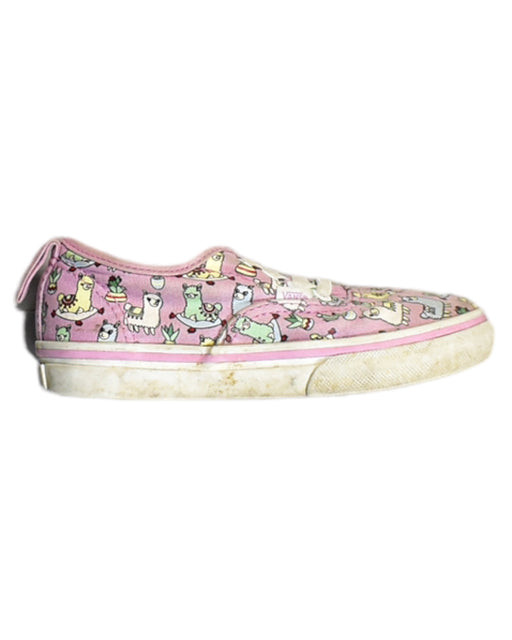 A Pink Sneakers from Vans in size 4T for girl. (Front View)
