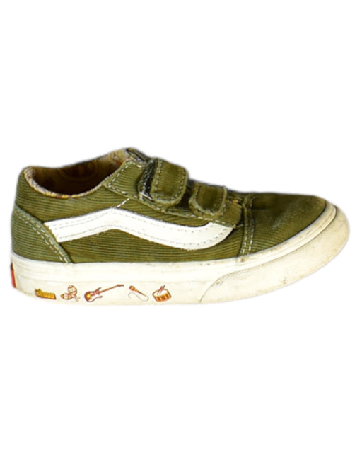 A Green Sneakers from Vans in size 3T for boy. (Front View)
