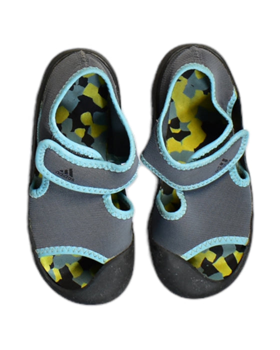 A Grey Sandals from Adidas in size 3T for boy. (Front View)