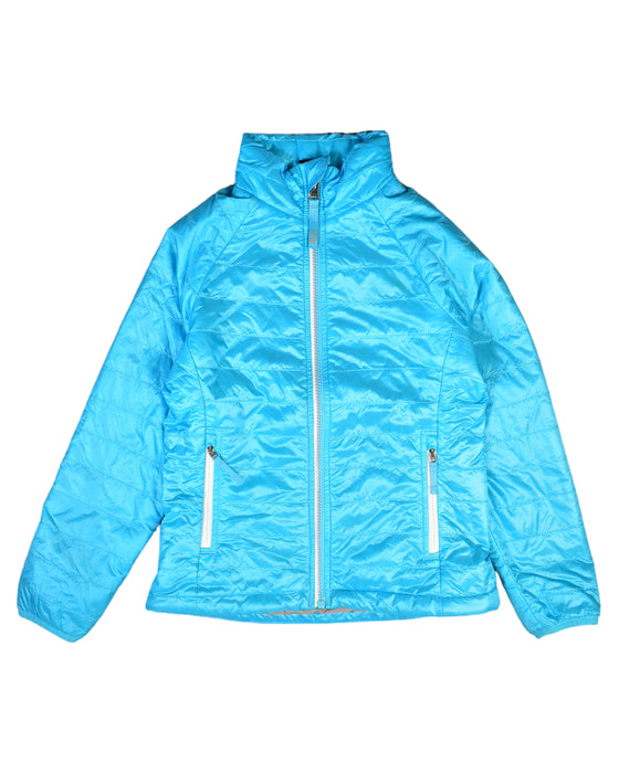 A Blue Puffer/Quilted Jackets from The North Face in size 7Y for boy. (Front View)