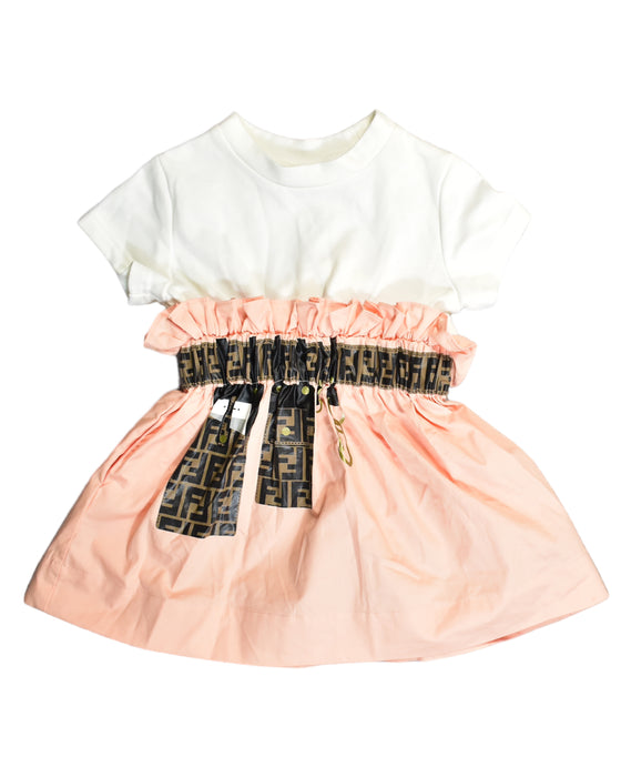 A Orange Short Sleeve Dresses from Fendi in size 3T for girl. (Front View)