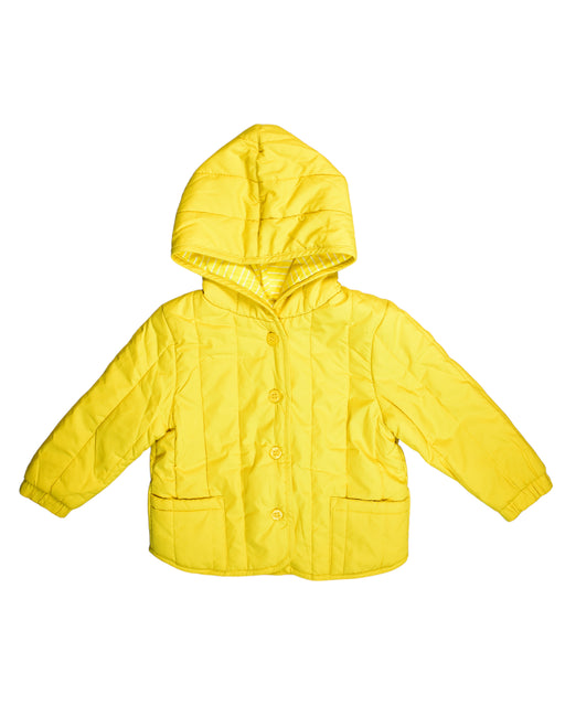 A Yellow Puffer/Quilted Jackets from John Lewis in size 6-12M for neutral. (Front View)