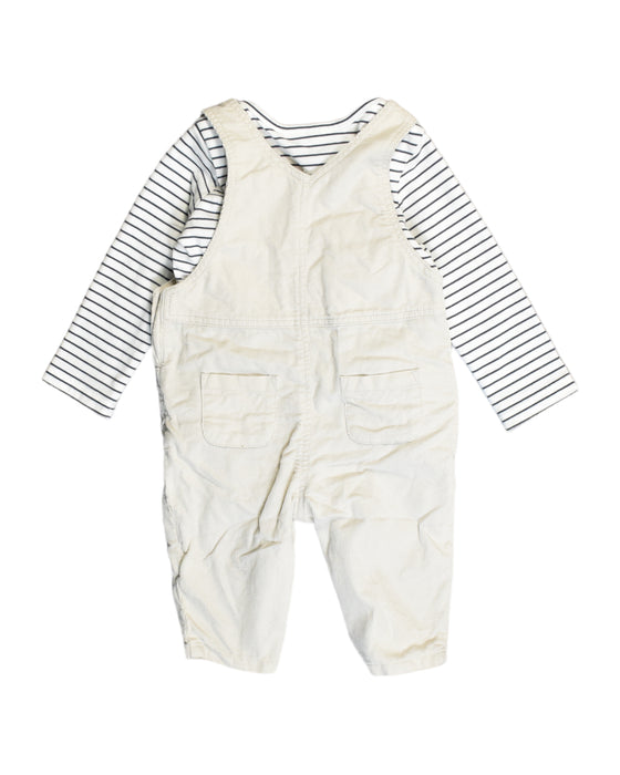 A White Long Overalls from The Little White Company in size 3-6M for boy. (Back View)