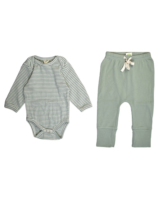 A Green Pants Sets from Nature Baby in size 3-6M for boy. (Front View)