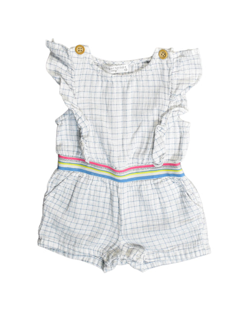 A White Rompers from Gingersnaps in size 6-12M for girl. (Front View)