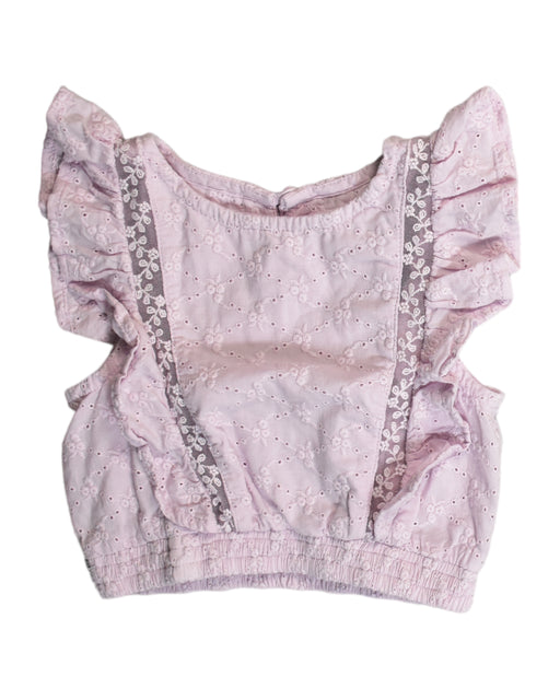 A Pink Sleeveless Tops from Gingersnaps in size 3-6M for girl. (Front View)
