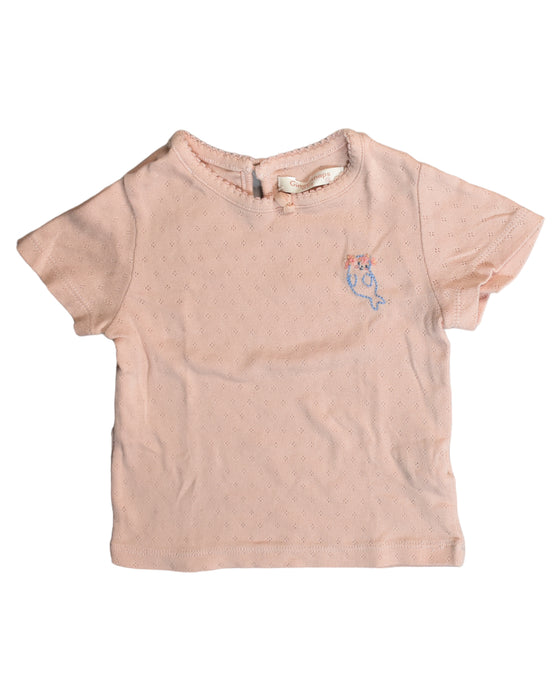 A Beige Short Sleeve Tops from Gingersnaps in size 12-18M for girl. (Front View)