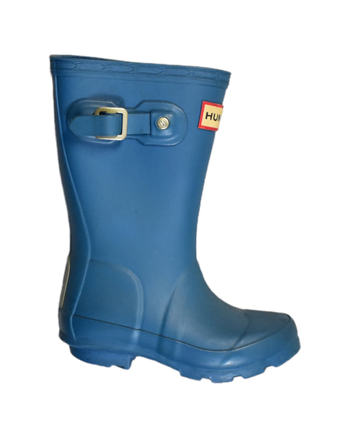 A Blue Rain Boots from Hunter in size 3T for neutral. (Front View)
