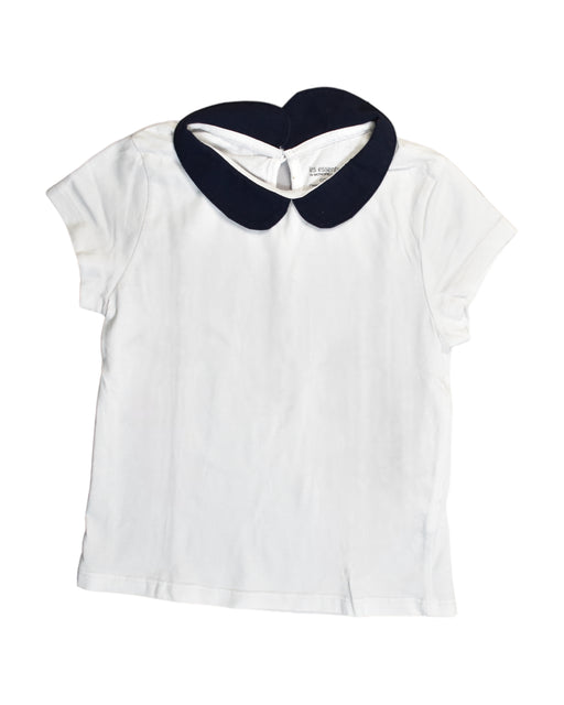 A White Short Sleeve Tops from Monoprix in size 4T for girl. (Front View)