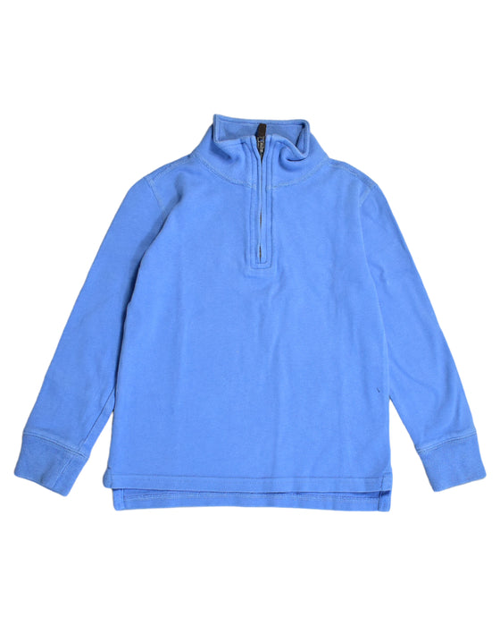 A Blue Zippered Sweatshirts from Crewcuts in size 5T for boy. (Front View)