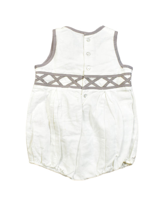A White Rompers from Chateau de Sable in size 3-6M for girl. (Back View)