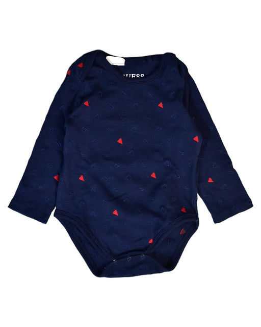 A Navy Bodysuits from Guess in size 6-12M for boy. (Front View)