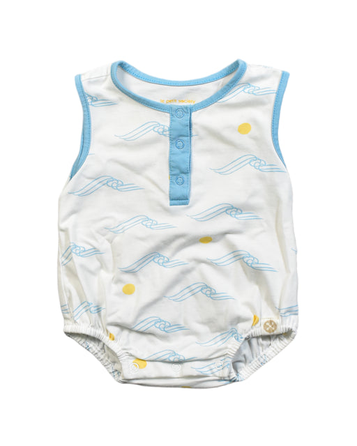 A White Bodysuits from Le Petit Society in size 0-3M for boy. (Front View)