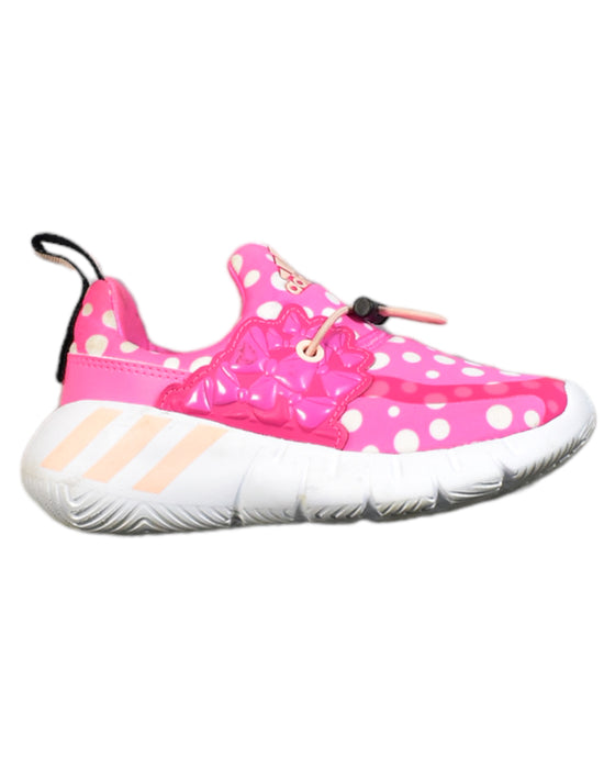 A Pink Sneakers from Adidas in size 5T for girl. (Front View)