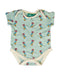 A Green Bodysuits from Little Green Radicals in size 3-6M for neutral. (Front View)