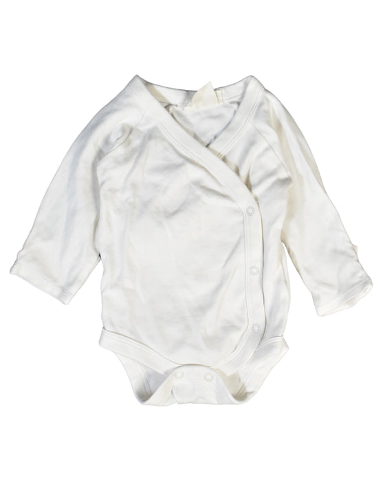 A White Bodysuits from Little Green Radicals in size 3-6M for boy. (Front View)