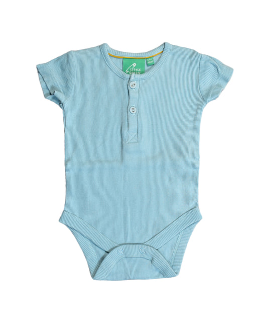 A Blue Bodysuits from Little Green Radicals in size 3-6M for girl. (Front View)