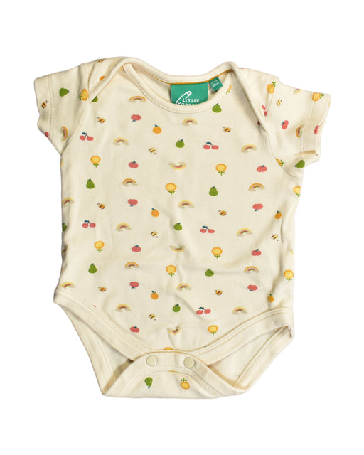 A Yellow Bodysuits from Little Green Radicals in size 3-6M for girl. (Front View)