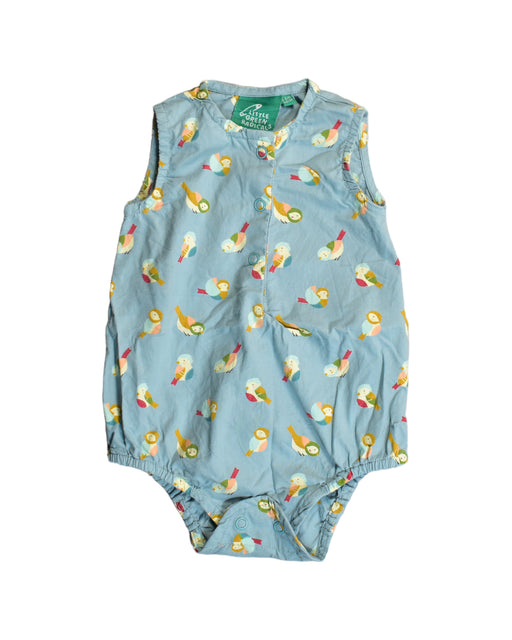 A Blue Bodysuits from Little Green Radicals in size 3-6M for boy. (Front View)