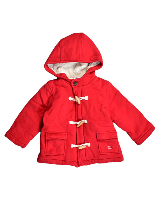 A Red Coats from Petit Bateau in size 6-12M for girl. (Front View)