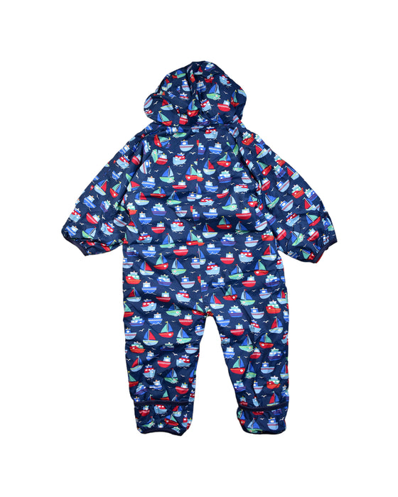 A Blue Snowsuits from Jojo Maman Bébé in size 12-18M for boy. (Back View)