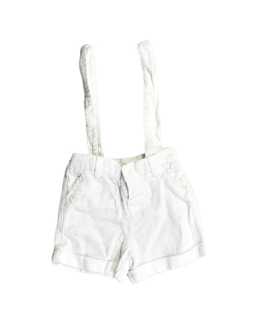 A White Overall Shorts from Cyrillus in size 6-12M for boy. (Front View)