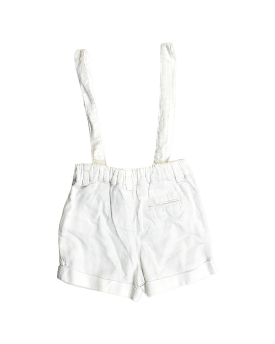 A White Overall Shorts from Cyrillus in size 6-12M for boy. (Back View)