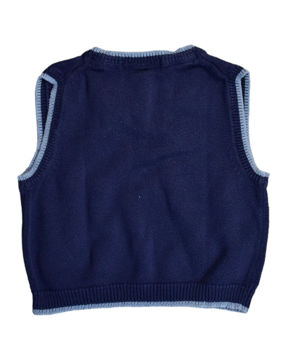 A Navy Sweater Vests from Janie & Jack in size 6-12M for boy. (Back View)