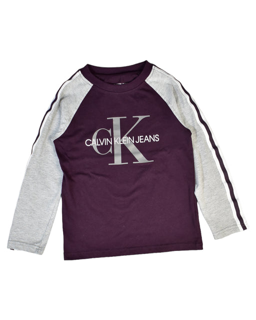 A Grey Long Sleeve Tops from Calvin Klein in size 5T for boy. (Front View)