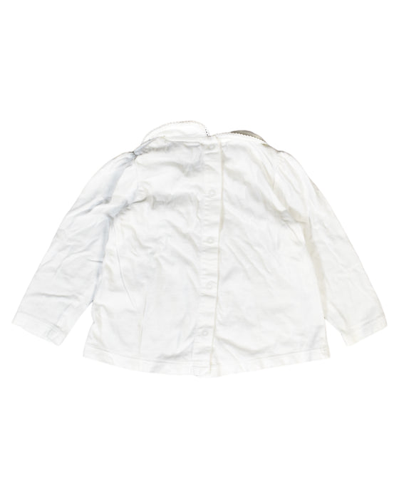 A White Long Sleeve Tops from Bout'Chou in size 6-12M for girl. (Back View)