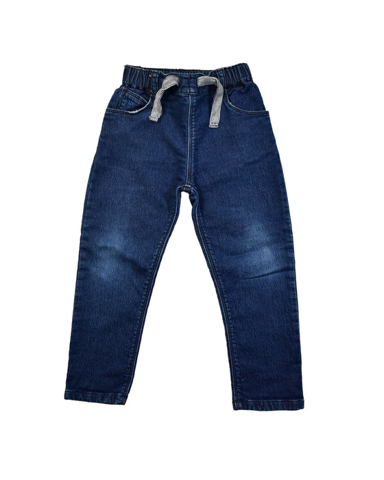 A Blue Casual Pants from Petit Bateau in size 3T for girl. (Front View)