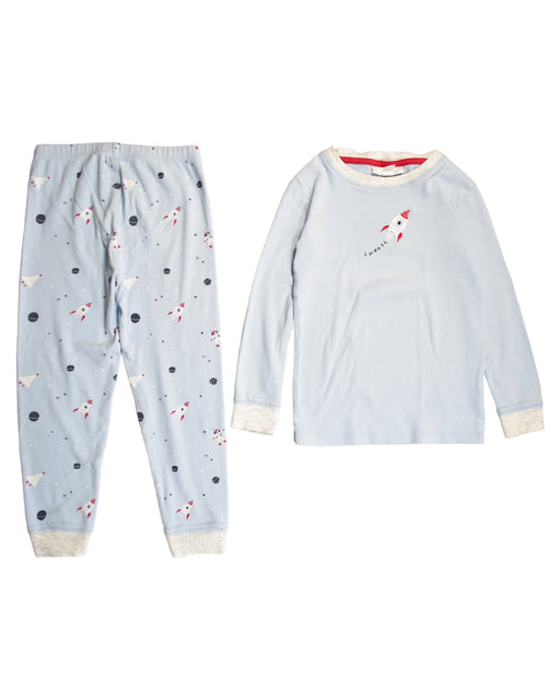 A Blue Pyjama Sets from The Little White Company in size 5T for boy. (Front View)