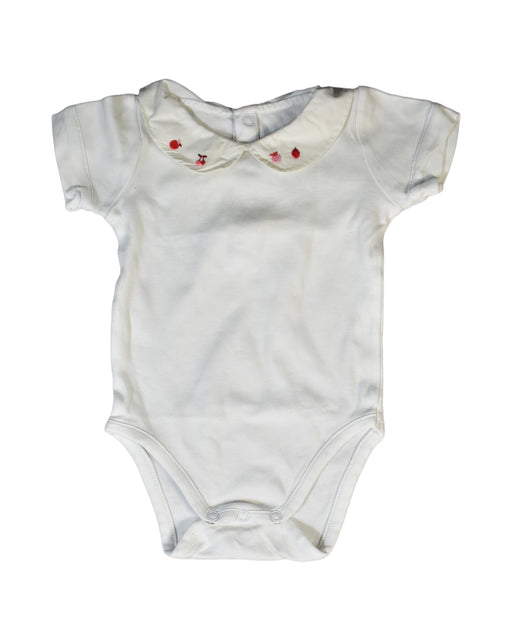 A White Bodysuits from Jacadi in size 3-6M for girl. (Front View)
