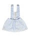 A Blue Overall Shorts from Tartine et Chocolat in size 3-6M for girl. (Back View)