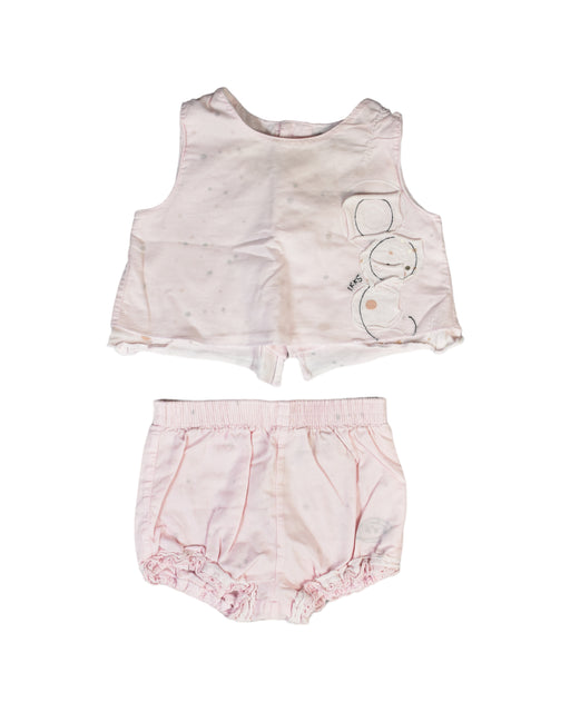 A Pink Shorts Sets from IKKS in size 0-3M for girl. (Front View)