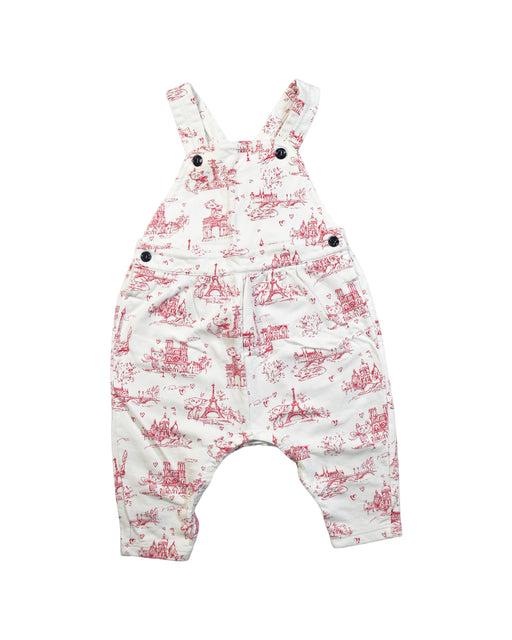 A White Long Overalls from Petit Bateau in size 3-6M for girl. (Front View)