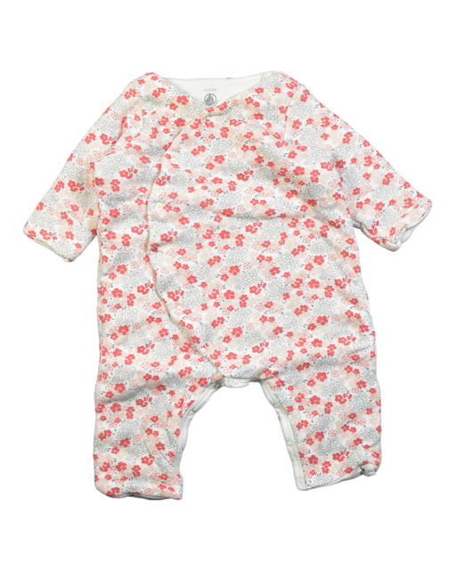 A White Onesies from Petit Bateau in size 3-6M for girl. (Front View)
