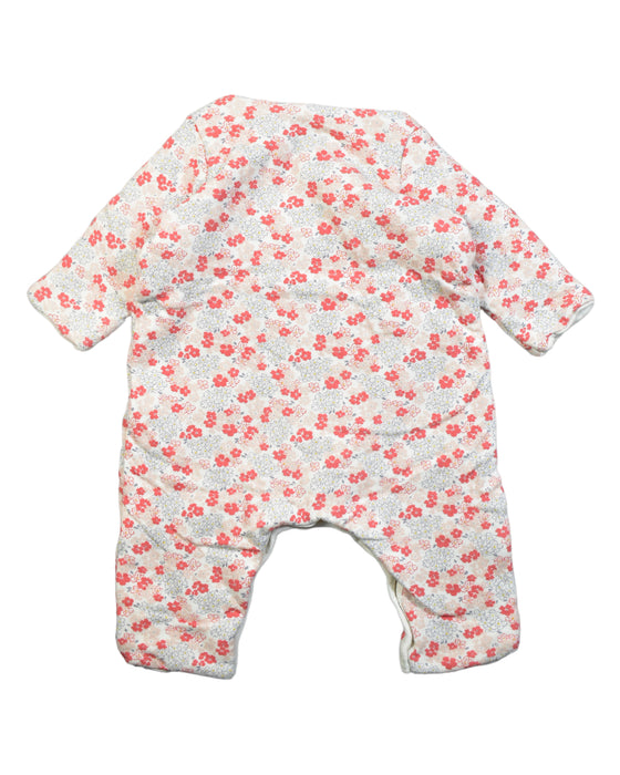 A White Onesies from Petit Bateau in size 3-6M for girl. (Back View)